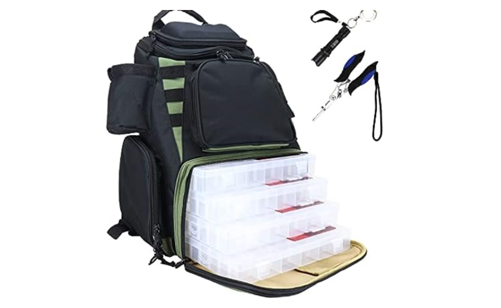 Osage River Fishing Backpack with 4 Tackle Boxes, Rod Holder, Pliers and  Flashlight $45.99 (Reg $110) at WOOT!
