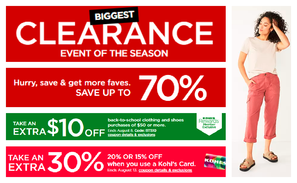 Kohls clearance event is back extra 50% off on the reduced
