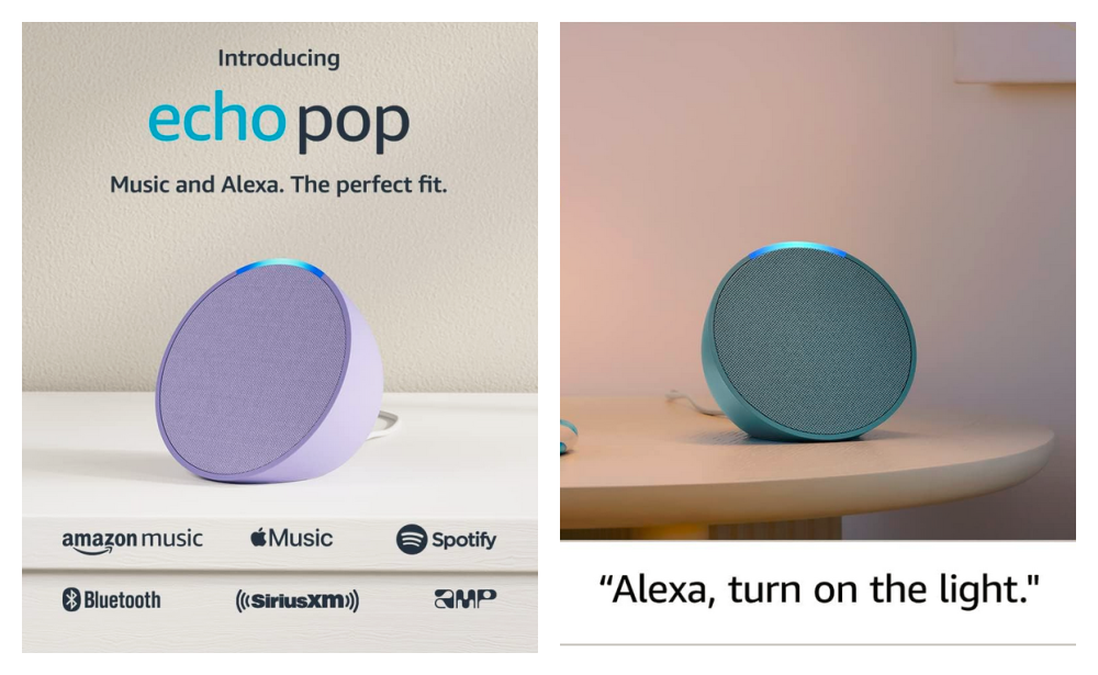 Introducing Echo Pop, Full sound compact smart speaker with Alexa