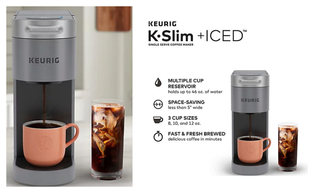 Keurig K-Slim + Iced Single Serve Coffee Maker, Brews 8 To 12Oz