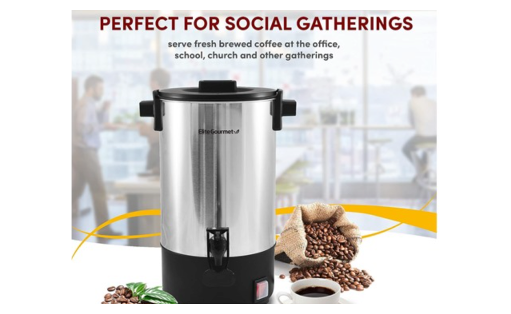 Elite Gourmet Maxi-Matic 30 Cup Stainless Steel Coffee Urn $15.99 (Reg  $57.99) at WOOT!
