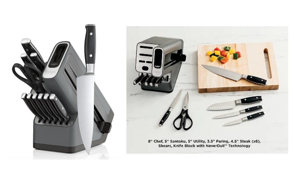 Ninja Foodi NeverDull System Premium 2-Piece Chef & Santoku Knife Set 