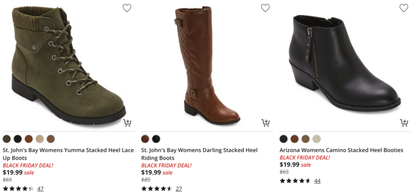 Jcpenney black 2024 friday boots