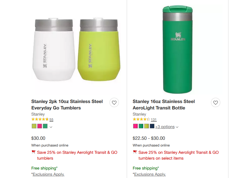 Best Stanley deal: save 25% on Stanley AeroLight bottles at Target