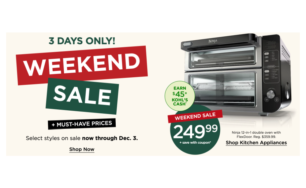 Kohl’s SUPER WEEKEND SALE Triple Stack! 15 for Every 50 Spent + 30