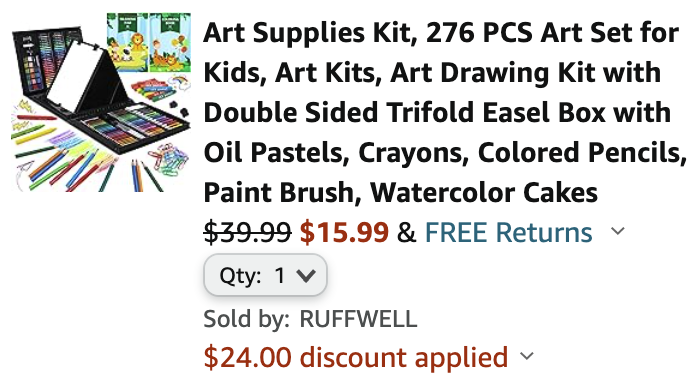 50% Off + 10% Off Art Supplies Kit, 276 PCS Art Set