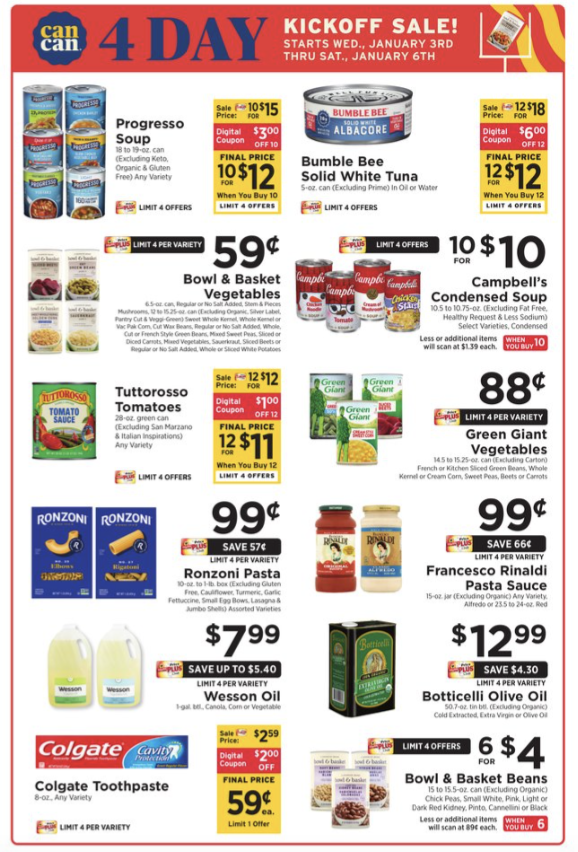 ShopRite CanCan Deals 0.71 Progresso Soups, 0.92 Tuttorosso Canned