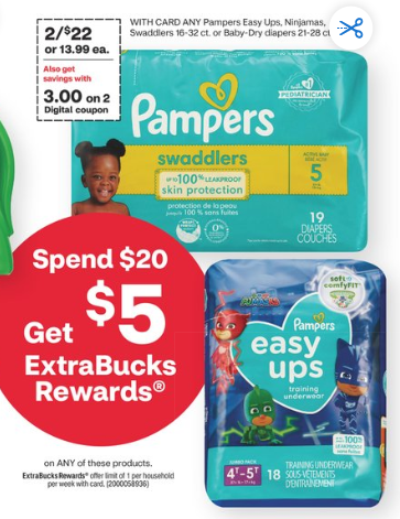 2 Pampers Easy Ups $5 Each at CVS