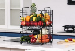 50% off Stacking Wire Baskets 2 pack on Amazon | Fruit, Pantry and more!