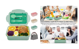 Bento Box, Leak-Proof Lunch Container with Lunch Bag, Spoon & Fork, just $12.89 at Walmart