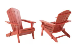 Hampton Bay Chili Folding Wood Patio Adirondack Chair (2-Pack) $99.60 at Home Depot (reg. $249)