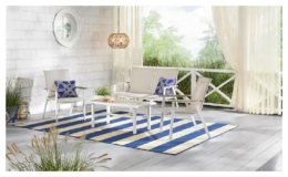Hampton Bay Beach Haven 4-Piece Sling Outdoor Patio Conversation Seating Set $95 at Home Depot (reg. $399)