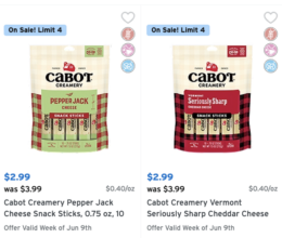 Cabot Creamery Snack Cheese as Low as $1.99 at ShopRite!{Ibotta Rebate}