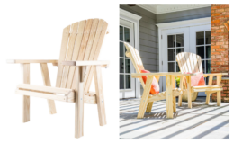 PALMETTO CRAFT Capers Solid Pine Wood Adirondack Chair just $49 at Home Depot