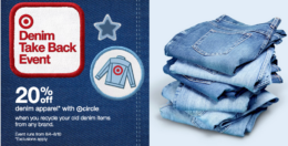 Starts Today 8/4 Target's Denim Take Back Event | Bring in Old Jeans & Save 20%