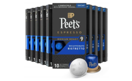 59% Off Peet's Coffee Dark Roast Decaf Espresso Capsules, Intensity 9, Pack of 10 | $.30/Cup