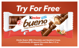 FREE Kinder Bueno Milk Chocolate and Hazelnut Cream Chocolate Bar