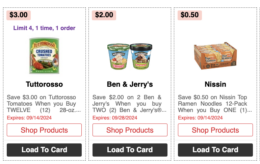 Over $250 in New ShopRite eCoupons -Save on Ben & Jerry's, Nissin, Tuttorosso & More