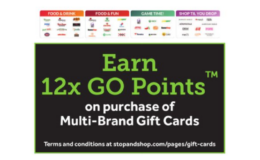 Stop & Shop Go Points: 12x Gift Card Deal + $12 in Free Groceries or $24 in Free Gas!