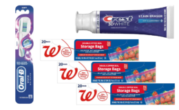 Pay $2.79 for $16.35 in Crest, Oral B & Food Storage Bags at Walgreens! Just Use Your Phone