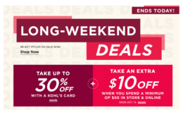 Triple Stack at Kohl's Up to 30% Off + $10 Off $50 + Another $10 off $50 Home