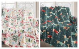 Birch Trail Holiday Printed Fleece Throw, 50" x 60" Only $6.50 (Reg. $20) at Macy's!