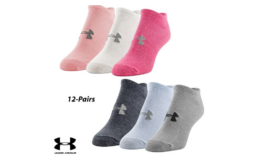 12-Pairs Under Armour Women's Training No Show Socks just $15 (Reg. $40)