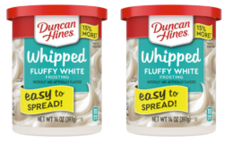 38% off Duncan Hines Whipped White Frosting, 8-14 OZ Cans | 84¢ a Tub