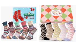 50% off 5 Pack Fluffy Socks at Amazon