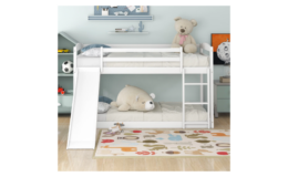 Euroco Solid Wood Twin over Twin Bunk Bed with Slide and Ladder for Kids $99 (Reg. $545) at Walmart!