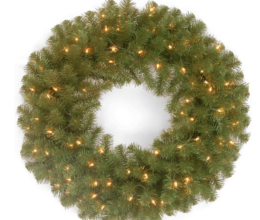 50% off National Tree Company Pre-Lit Christmas Wreath on Amazon