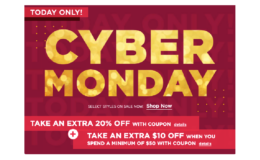 Kohl's Cyber Monday Triple Stack! 20% Off + $10 Off $50 + 10% Off Floor Kitchen and Furniture + $15 Kohls Cash WYS $50