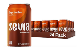 33% Off Zevia Zero Calorie Soda, Ginger Root Beer, 12 Ounce Cans (Pack of 24) at Amazon