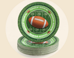 30% off Touchdown Football Paper Plates on Amazon | Under $12 for 72