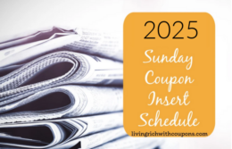 2025 Sunday Coupon Insert Schedule