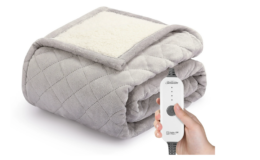 Sunbeam Quilted Velvet Reverse Sherpa Electric Heated Throw, 50" x 60" $19.97 at Walmart! (reg.$69.99)