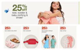 25% Off Kid's Toddler, Baby Clothing and Shoes at Target!