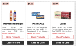 Over $500  in New ShopRite eCoupons -Save on International Delight, TastyKake, Cabot & More