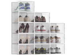 50% off 12 Pack Large Shoe Storage Boxes on Amazon | Get Organized!