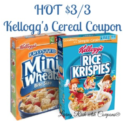 Kellogg's Cereal Coupon - $3.00 off 3 KElloggs Cereal ...